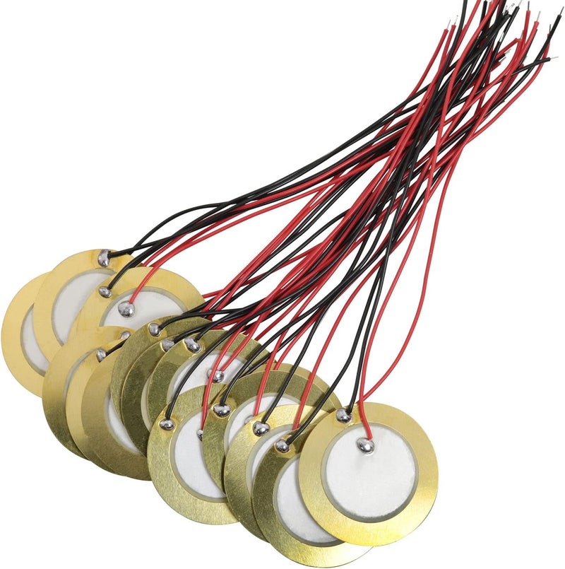 LUORNG 16PCS 27mm Piezo Discs with Leads Mic Drum Trigger Acoustic Pickup CBG Guitar Piezo Amplifiers Discs for Acoustic Guitar Drum - Image 1